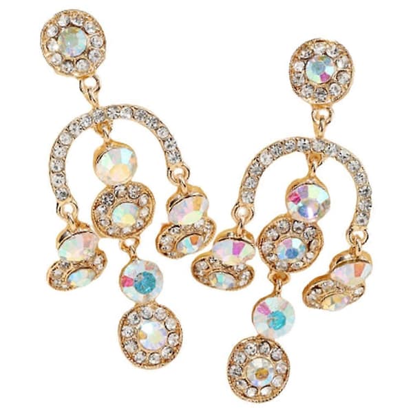 Gull Lysekrone Øredobber for Kvinner Dangle 1Par Elegante Bryllupssmykker[DB]