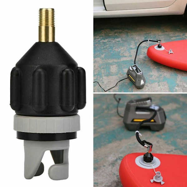 Uppblåsbar Båt Paddelbräda Kajak Kanot Pump Sup Luftventil Adapterkontakt [DB] Black