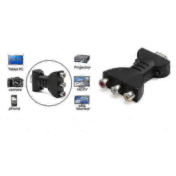 -kompatibel til 3 RGB RCA video-lydadaptere - han til 3 RCA video-lydadapter komponentstik (haoyi[DB]