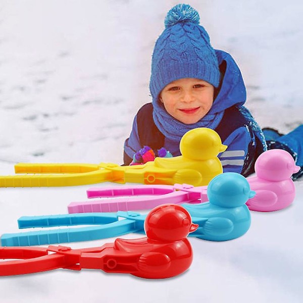 Duck Shaped Snowball Maker Clip 1stk Barn Utendørs Vinter Snøform Morsomme leker Db Yellow 1pc