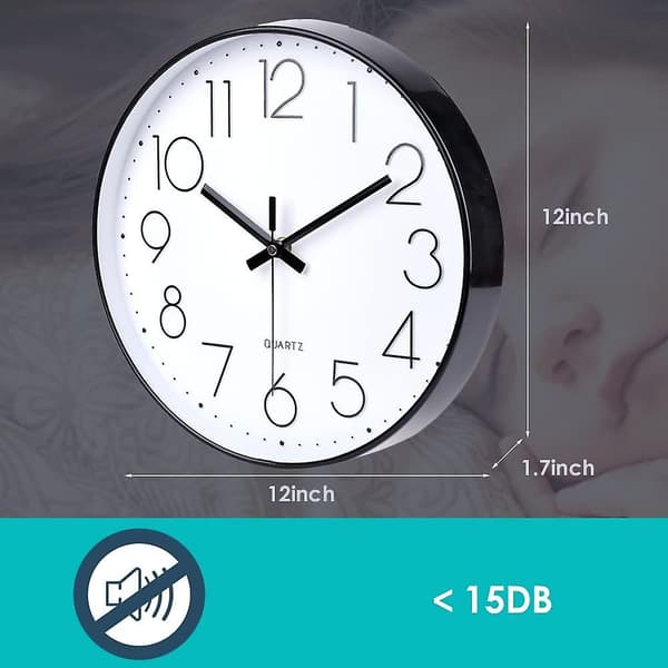 Tyst väggklocka, tickar inte. Tyst väggklocka. Tyst väggklocka. Väggklocka till sovrum, kök [DB]