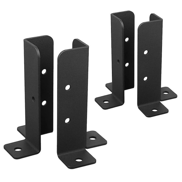 4 stk. Justerbare terrasse stolpeanker base beslag, Heavy Duty træ hegn stolpe base beslag kit til Pe  [dB}