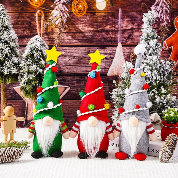 Hat Christmas Gnomes Pehmo Käsintehty ruotsalainen Tomte Santa Skandinavian hahmo (yksi pala, satunnainen) Gray