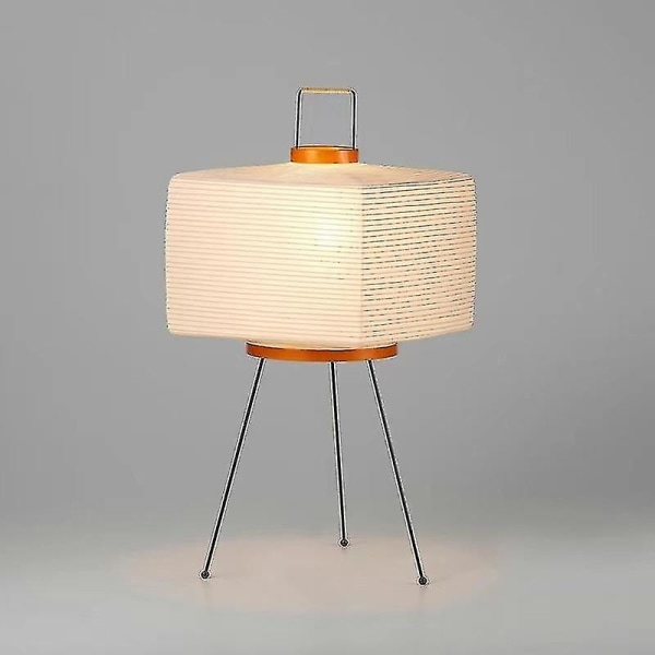 Japanilainen luova kolmijalkainen lattiavalaisin Makuuhuoneen vuodepöytä Valkoinen riisipaperipöytävalaisin Kotihotelli L [DB] Blank Lamp UK Plug