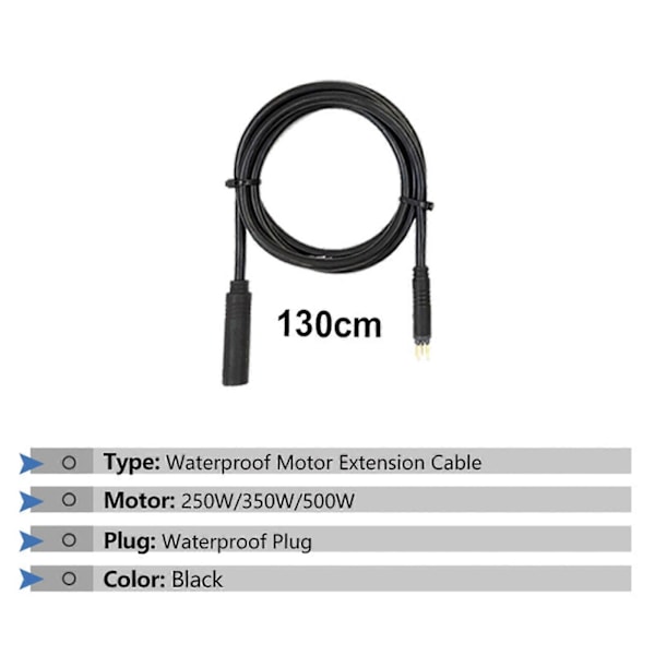 130cm 9-polet E-cykel Motor Kabel Elektrisk Cykel Hun-Forlængerkabel til Bafang [DB]