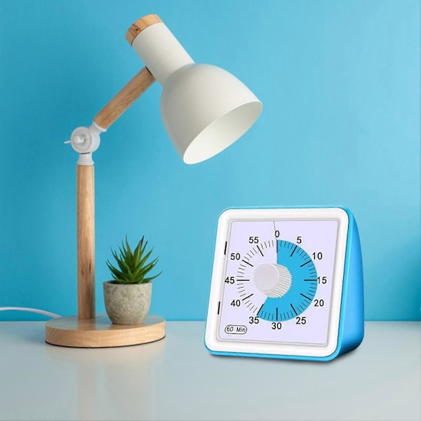 Visuell Nedtellingstimer for Klasserom Møter Kjøkken Stille Magnetisk Timer med Alarm Lettlest Display Intuitiv Visuell Skive Multifunksjonell [DB] Red