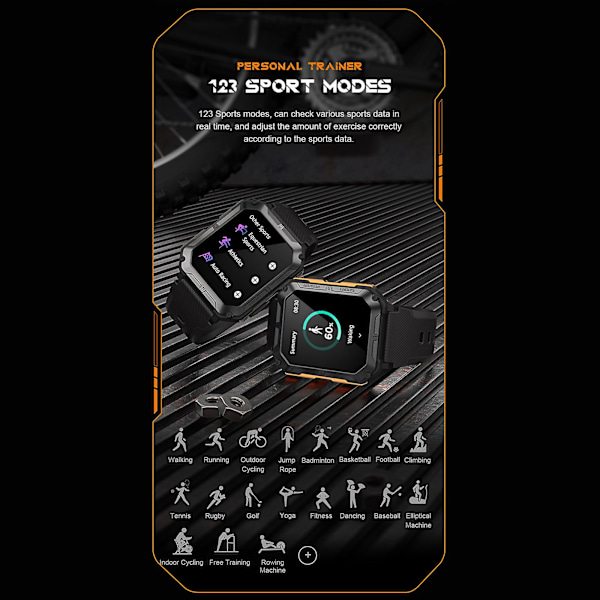 2024 Ny C20pro Smartwatch Hjärtfrekvens Bluetooth Samtal Informations Push Smart Armband Sportklocka App Dafit {DB} Orange