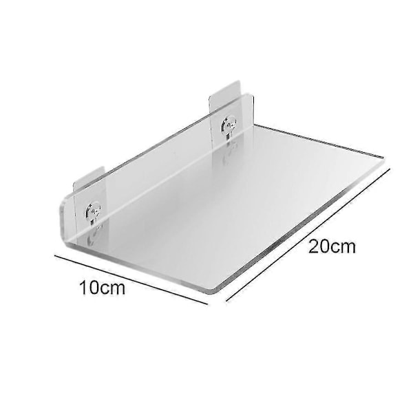 Flytande Hyllor Set om 2 - Utöka enkelt Väggutrymmet - Akryl Liten Vägg Hylla För Sovrum, Badrum, Spelrum, Vardagsrum, Kontor [db] 20*10cm