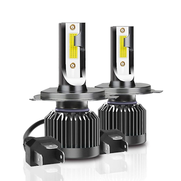 2x H4 9003 COB LED Forlygtepærer Kit 80W 8000LM Høj Lav Stråle 6000K Hvid db H4