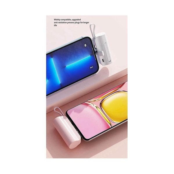 5000mah innebygd kabel Power Bank bærbar lader For Mix Fold Iphone14 Backup Power Bank A-for