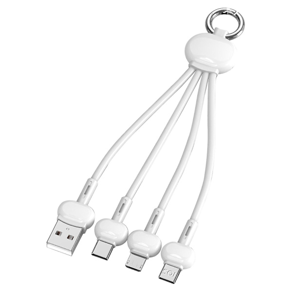 Nopea monilatauskaapeli Kestävä Kannettava 15cm Silikoninen Joustava Matkapuhelimen USB-latauskaapeli db White
