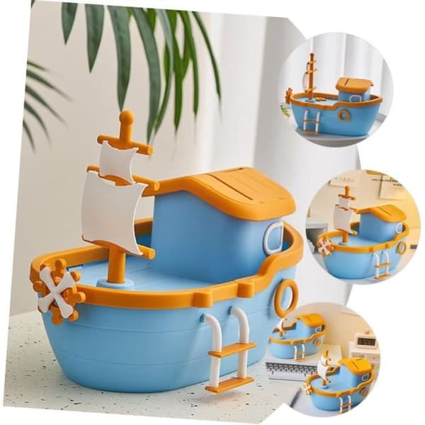 Piratfartyg spargris, barnspargris, babyshower spargris, barnspargrisar, heminredning [DB]