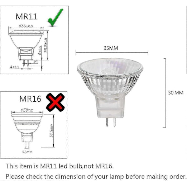Mr11 12v 35w Halogeenivalot Gu4 Spot-kanta 2800k Lämmin Valkoinen, Himmennettävä, Pakkaus 8 Kpl
