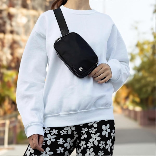 Midjeväska Fanny pack crossbody-väskor för kvinnor Överallt midjeväska (svart) db