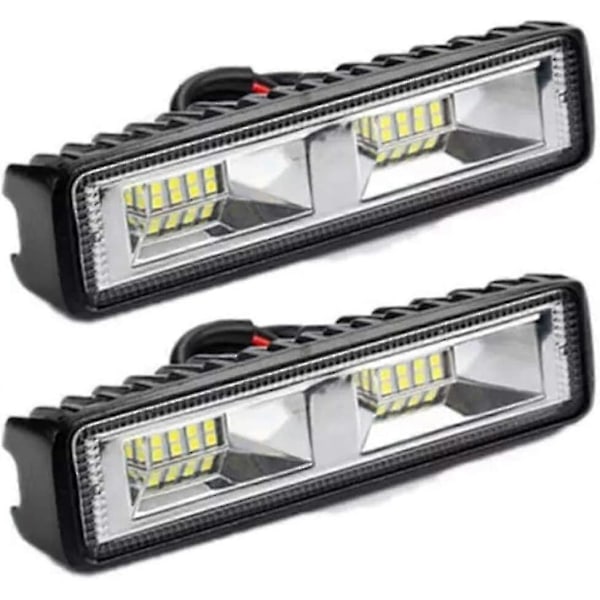 2 X 12v 24v LED arbeidslys 16 LED 48w arbeidslys, IP67 vanntett dybde offroad arbeidslys for bil motorsykkel traktor lastebiler ATV SUV (48w) db
