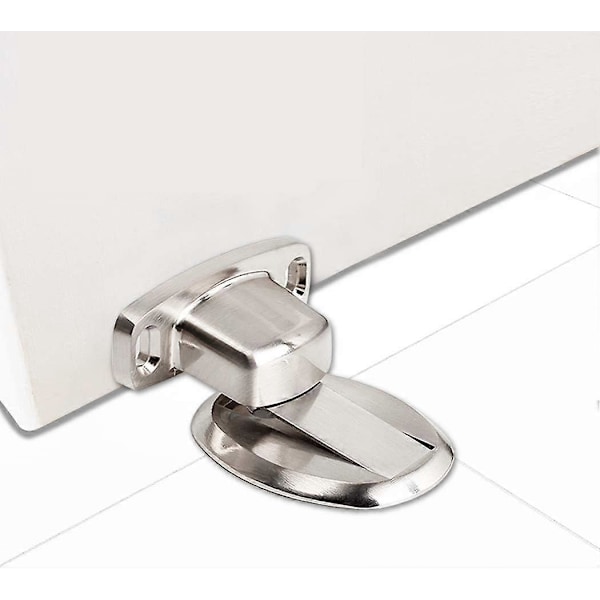 Vahva magneettinen ovenpysäytin, metallinen ovenpysäytin, kestävä ovikiinnike 3M-itseliimautuvalla piilotetulla ruuvilla, lattiaan asennettava - [DB] Silver