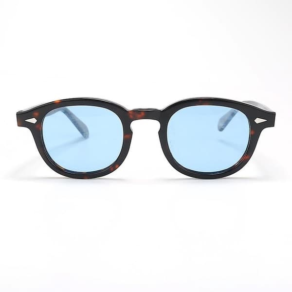Polariserede Solbriller Johnny Depp Mænd Retro Plade {db} Black Frame blue lens Medium 46mm