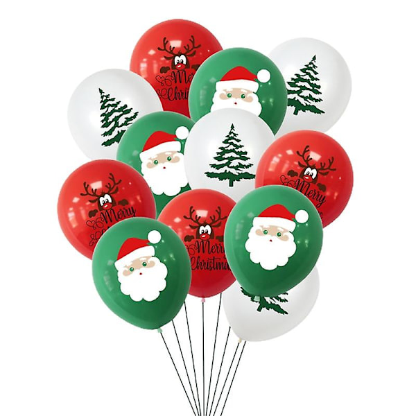 1 Set Konfettiballonger Glad Jul Tryck Lätt att Hänga Emulsion Jultomte Girlang Ballonger [DB] 2