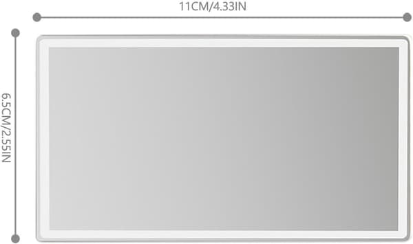 Bilvisirspejl, brudsikkert rustfrit stål selvklæbende tilbehør bærbart design, til bil, makeup, universelle biler, kørsel, daglig brug[DB] rectangular trumpet