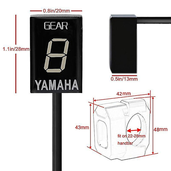 Växelindikator För Motorcykel Yamaha R6 Xj6 Fz6 Fz8 R1 Fz400 Fzs Xjr400 Fz1 Mt01 Mt-03 Fz16 Fjr1300 Xjr 1300 Xvs950a [db] Gear display-Red