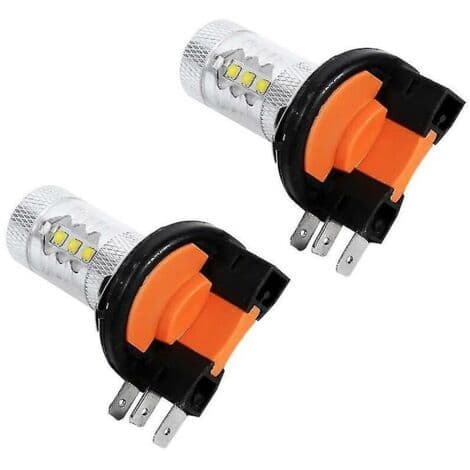 2 stk 80w H15 LED bilfrontlyspære hvit[DB] Black