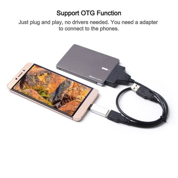 XCSOURCE USB 2.0 til SATA 22-ben 2.5-tommer ekstern HDD SSD harddiskadapterkabel Højhastigheds SATA-kabel [DB]