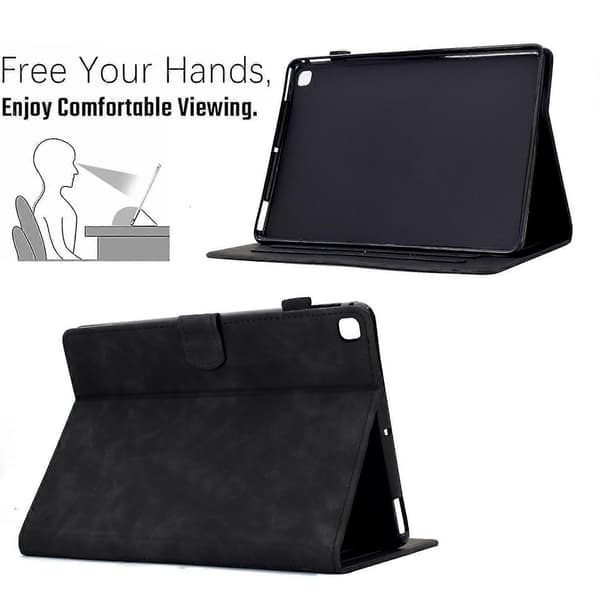 Preget PU-deksel for Samsung Galaxy Tab S5e / T720 [DB] Black