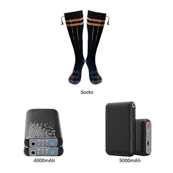 Oppvarmede Sokker For Menn/kvinner - Oppladbare Elektriske Sokker Med Stor Batterikapasitet For Opp Til 10 Timer Oppvarmingstid{ DB} 4000mAh*Battery