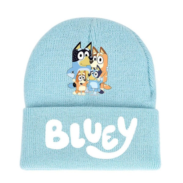 Bluey-piirroskuvioinen neulottu pipo, käännettävä, talvi, lämmin, hiihtolippis, kallolippis, aikuisille ja lapsille, unisex, lahja db Light Blue
