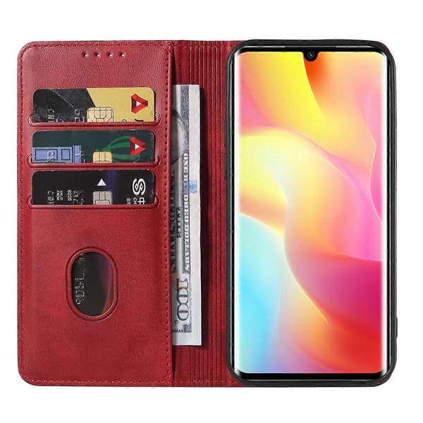 Magnetiskt läderfodral för Xiaomi Mi Note 10 Lite [DB] Red