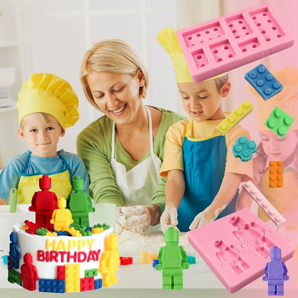 Byggeklodser Kage Dekoration Fondantforme (4stk)