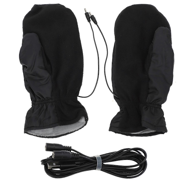 Oppvarmede votter Elektrisk håndvarmer Oppvarmede motorsykkelhansker Julegave Votter for kaldt vær Usb-oppvarmede votter [DB] Black 25x12cm