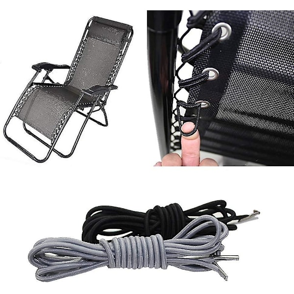 4 Erstatningsrep for Zero Gravity-stol, Universal Recliners Elastiske skolisser/stol Tilbehør Reparasjonsverktøysett for solseng, Elastisk stol {DB}