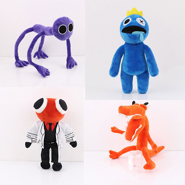 9 figurer av Rainbow Friends plysjleker, Rainbow Friends utstoppede dukkegaver [DB] green 23cm