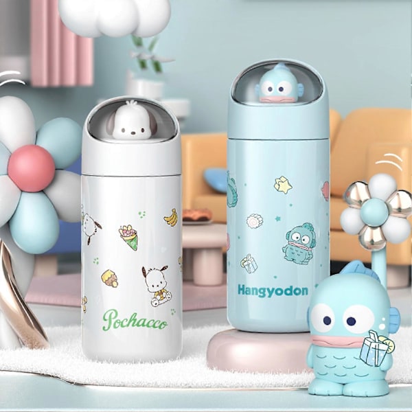 Søt Tegneserie Vannflaske Bærbar Vannflaske Reise Vakuumkolbe til Julegaver Forretningsgaver [DB] Hello Kitty