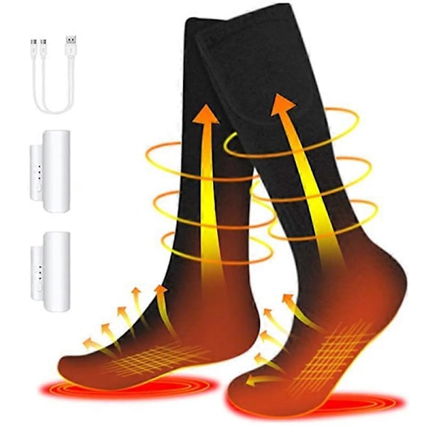 Electric Heated Socks Battery Socks Men/Women Thermal Winter Hunting Skiing FT {Db}