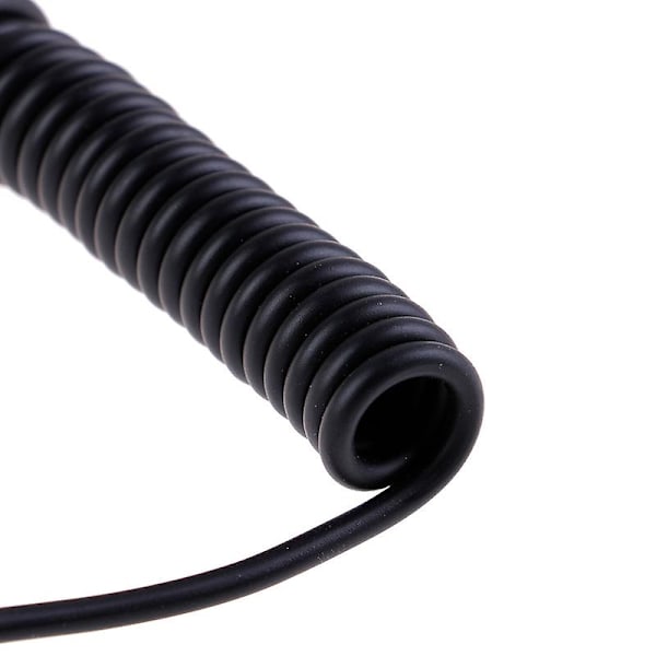 Spiralformad ljudkabel Jack Höger Vinkel 90 Grader 3,5 mm Jack Aux Sladd Kabel db Black