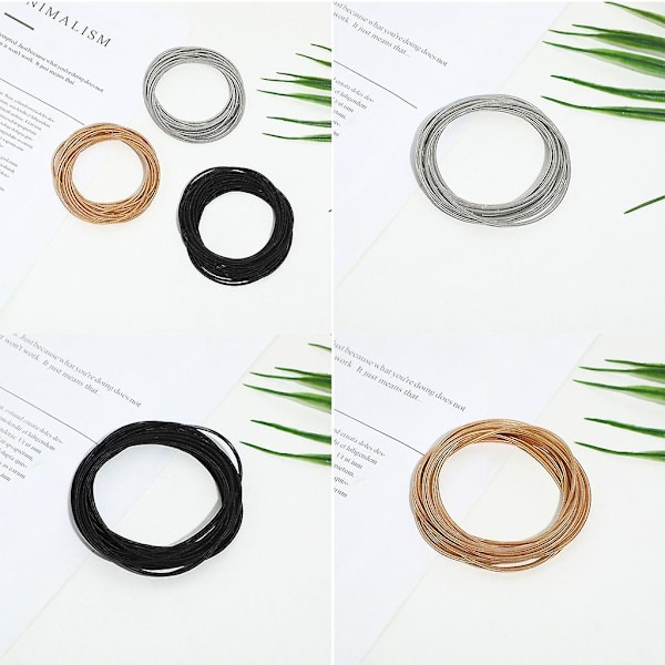 50 st Springarmband i kolstål Elastiskt Halksäkert Armband Hantverk [DB] Gold-color