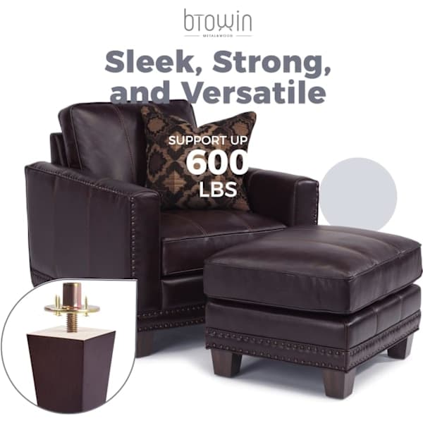 Møbelben i massivt træ, 4 stk. Mid-moderne pyramideformede træben som erstatningsfødder, sofaben [DB] 10m