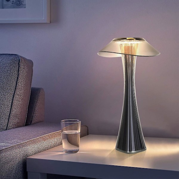 Designer Bordlampe Genopladelig Touch LED Bordlampe - Dæmpbar Titanium USB Sengelampe 3W Cordle [DB]