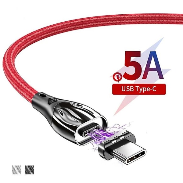 Portable Wear-resistant Magnetic Type-c 5a Fast Charging Cable Cord For Phone Jikaix