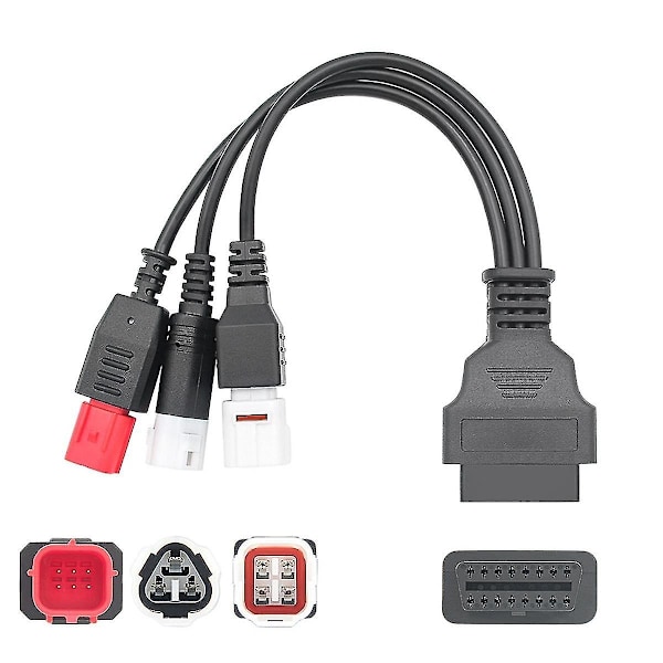 OBD2 Diagnostikkabel För Kline Euro5 Motorcykel 16 Pin Till 3pin 4pin 6pin OBD2 3 I 1 Diagnostisk Ad [db] Black