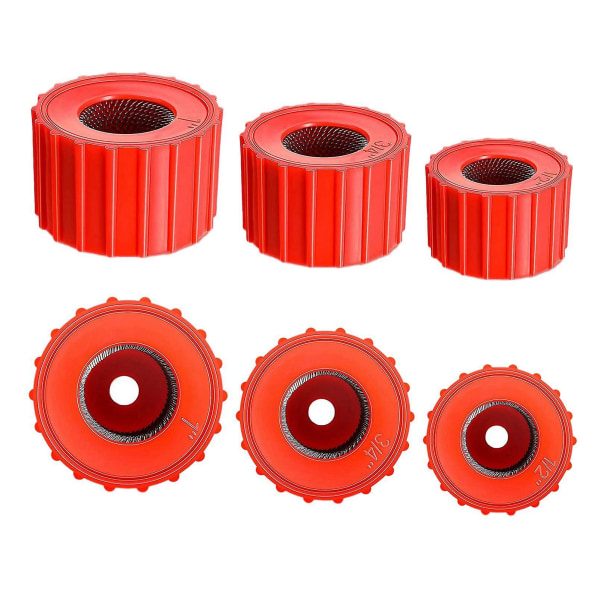 6 delar kopparrörrengörare, storlek rörmokare, rörrengöringsborste för koppar, kopparrörrengörare ( [DB] Red
