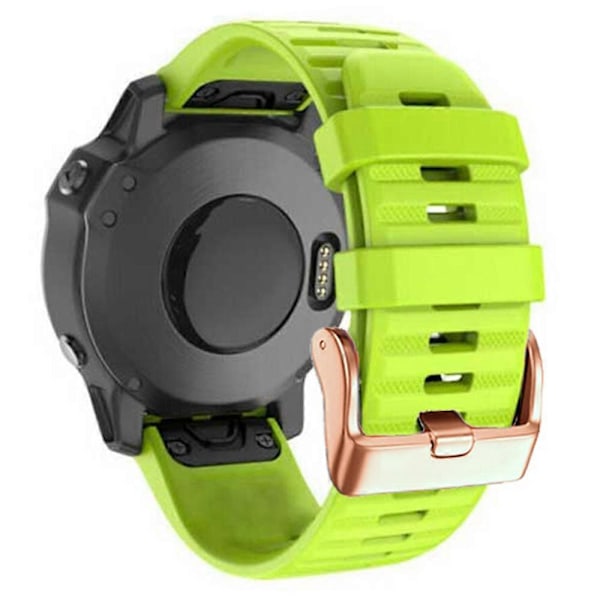 Klockarmband för Garmin Fenix 7S / 6S Pro / 5S Plus / Instinct 2S, Horisontella Ränder Silikon 20mm Armband med Roséguldfärgat Spänne [DB] Green