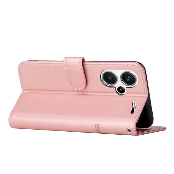 För Xiaomi Redmi Note 13 pro+ Sydd Kalvtextur Spänne Läder Telefonfodral [DB] Pink