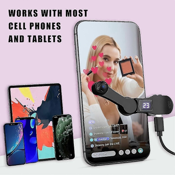 Automatisk klickare för smartphones - Justerbar hastighet Kontinuerlig klickning för spel och livestreaming Likes Belöning [DB] Pink B 02