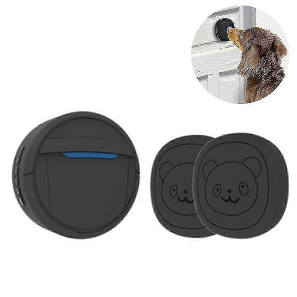 Trådlös Dörrklocka, Hundklockor för Potträning IP55 Vattentät Dörrklocka med 55 Melodier, 5 Volymnivåer och LED-Blixt [DB] US Plug 2 Activators