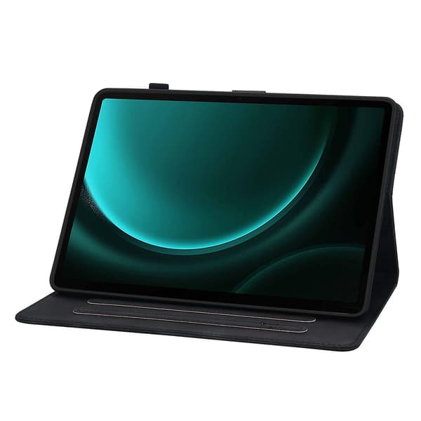 Präglat Läderfodral För Samsung Galaxy Tab S9 / S9 FE [DB] Black