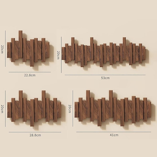 Klädhängare i trä, piano-design, platsbesparande dekorativ förvaringshylla (bokfärg) [DB] Beech 3 Hooks