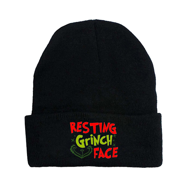Hvordan Grinch Stjal Julen Strikket Beanie Hat Unisex Mænd Kvinder Vinter Varmt Hat {Db} Black A